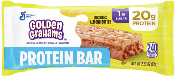 General Mills Protein Bar Variety, Cinnamon Toast Crunch and Golden Grahams, 3 of Each Bar (Pack of 6) with By The Cup Bag Clip