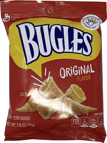 Bugles Snack Size, Original Flavor, 87 oz Bags (Pack of 12) with By The Cup Bag Clip