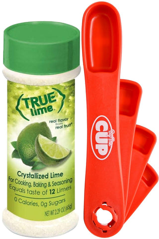 True Citrus True Lime Shaker, 2.29 oz Jar with By The Cup Swivel Spoons