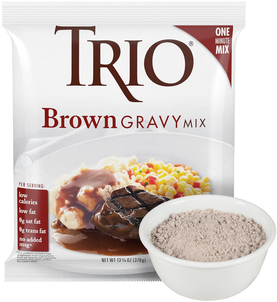 MINOR’S & TRIO Bundle Includes 1 of each: No Added MSG Chicken Base Concentrate & Brown Gravy Mix with By The Cup Swivel Spoon