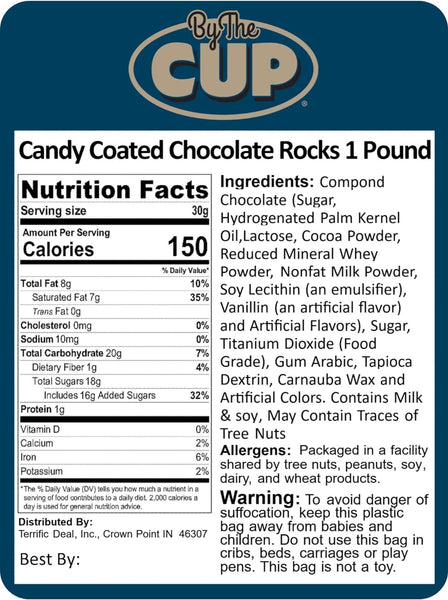 By The Cup Candy Coated Chocolate Rocks, 1 lb