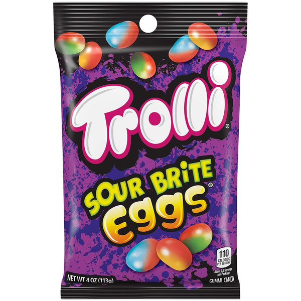 Trolli Sour Brite Eggs Gummi Candy, 4 Ounce Bag (Pack of 2) with By The Cup Stickers
