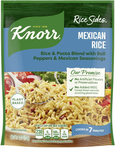 Knorr Rice Sides, Mexican Flavor, 5.4 oz (Pack of 3) with By The Cup Swivel Spoons