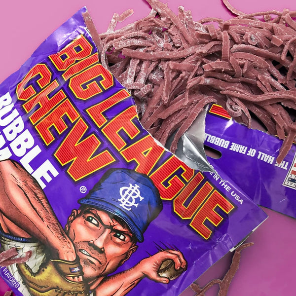 Big League Chew Ground Ball Grape Shredded Bubble Gum, 2.12 oz (Pack of 3) with By The Cup Mints