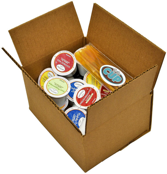 Twinings Herbal & Decaffeinated Tea Sampler - 20 Count Assorted Keurig 2.0 K-Cups - with 10 By The Cup Honey Stix
