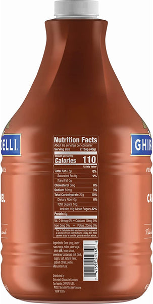 Ghirardelli - 87.3 Ounce Creamy Caramel Sauce Bottle with Ghirardelli Stamped Barista Spoon & Pump