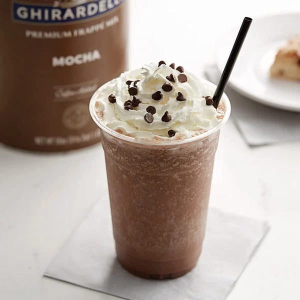 Ghirardelli Mocha Premium Frappé Mix, 3.12 lb Can with Ghirardelli Stamped Barista Spoon