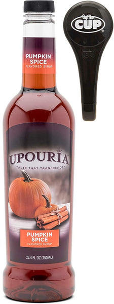 Upouria Pumpkin Spice Coffee Syrup Flavoring, 750 mL Bottle, Coffee Syrup Pump Included, 100% Vegan, Gluten-Free, Kosher