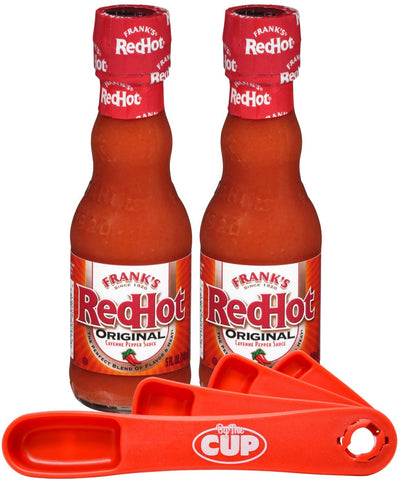 Frank's RedHot Original Cayenne Pepper Hot Sauce 5 Ounce (Pack of 2) with BYTC measuring spoons