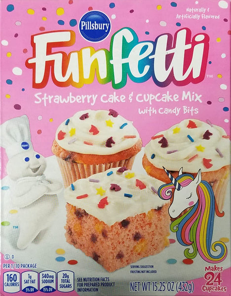 Funfetti Unicorn Strawberry Cake & Cupcake Mix and Unicorn Vanilla Frosting with By The Cup Frosting Spreader
