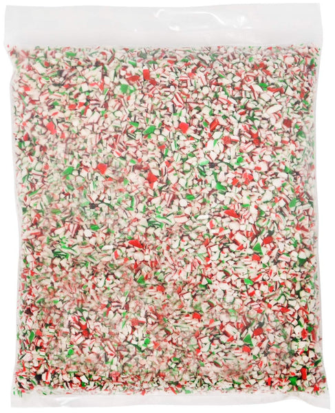 By The Cup Peppermint Bark Candy 2 Pound Red Green and White Candy Pieces