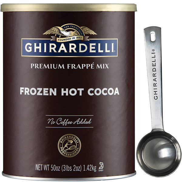 Ghirardelli - Frozen Hot Cocoa Premium Frappé 3.12lbs with Ghirardelli Stamped Barista Spoon