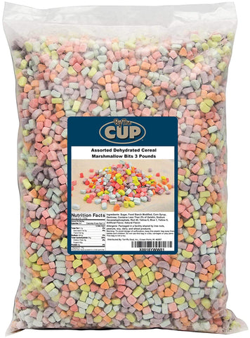By The Cup Assorted Dehydrated Cereal Marshmallow Bits 3 lb bulk bag