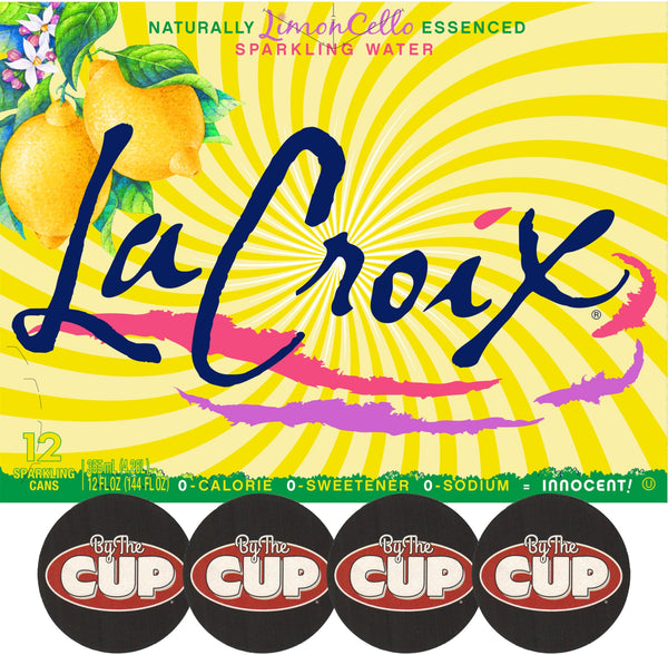 LaCroix LimonCello Sparkling Water, 12 oz Can (Pack of 12) with By The Cup Coasters