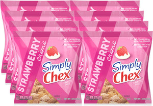 Simply Chex Snack Mix, Strawberry Creme, 1.03 oz (Pack of 8) with Bag Clip