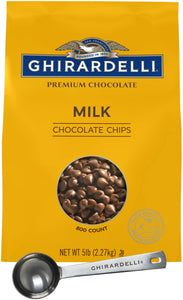 Ghirardelli Milk Chocolate Chips, 5lb Bag with Ghirardelli Stamped Barista Spoon