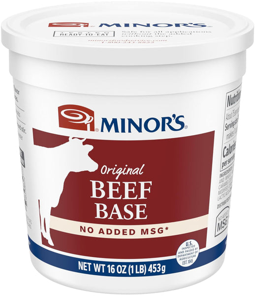 Minor's Beef Base, No Added MSG, 16 oz (Pack of 2) with By The Cup Swivel Spoons