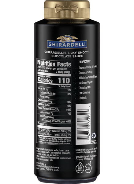 Ghirardelli Chocolate Sauce, 16 Ounce Squeeze Bottle with Ghirardelli Stamped Barista Spoon