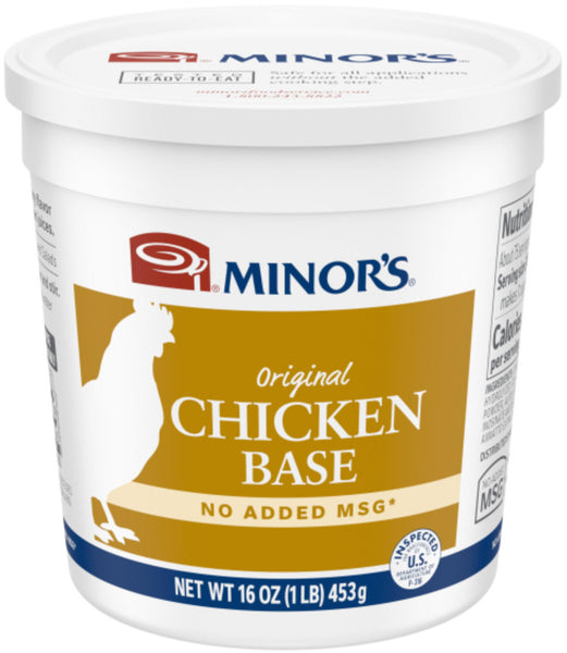 Minor's Chicken Base, No Added MSG, 16 oz (Pack of 2) with By The Cup Swivel Spoons