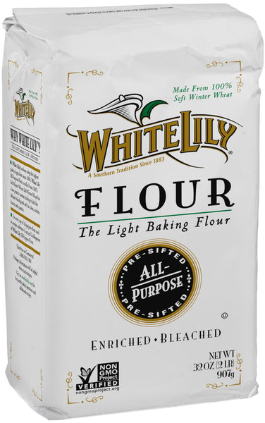 White Lily All Purpose, Enriched Bleached Flour, 2 lb Bag (Pack of 2) Swivel Spoons