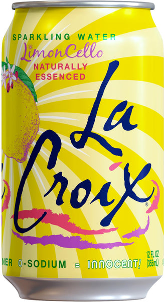 LaCroix LimonCello Sparkling Water, 12 oz Can (Pack of 12) with By The Cup Coasters