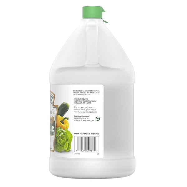 Heinz All Natural Distilled White Vinegar 5% Acidity 1 Gallon Jug (Pack of 2) with By The Cup Swivel Spoons
