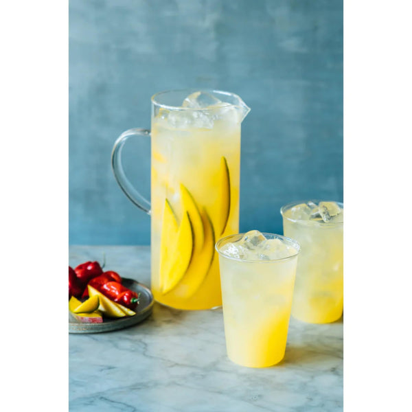 Island Oasis Lemonade Fruit Puree Beverage Mix, 1 Liter (Pack of 2) with By The Cup Coasters