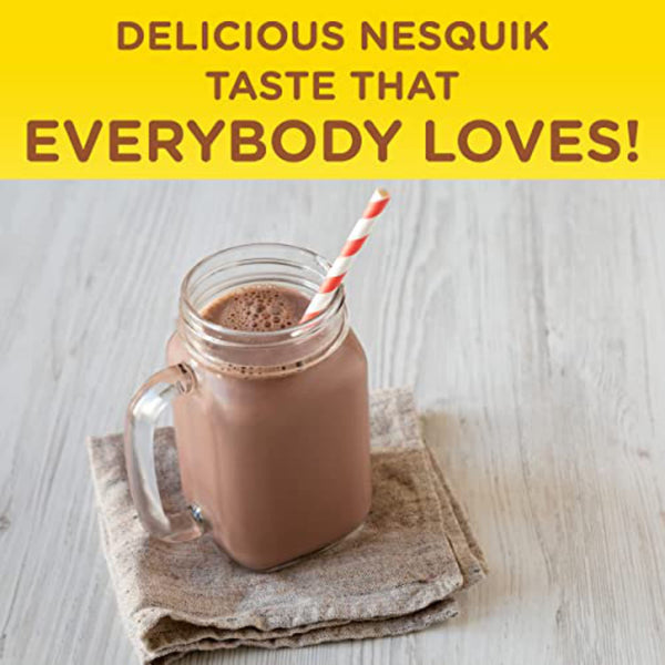 Nesquik Chocolate Syrup Bundle, 22 oz Bottle (Pack of 2) with By The Cup Paper Straws