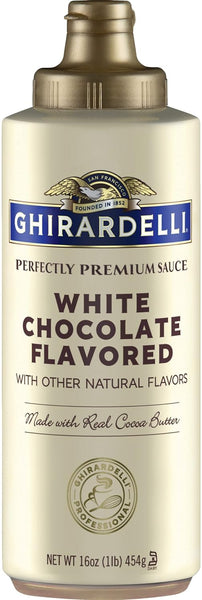 Ghirardelli White Chocolate Sauce Squeeze Bottles 16 oz (Pack of 3) with Ghirardelli Stamped Barista Spoon