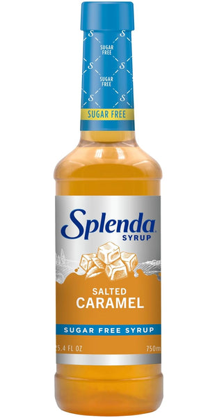 Splenda Sugar Free Coffee Syrup Bundle, 25.4 fl oz (Pack of 2) French Vanilla & Salted Caramel with By The Cup Gold Pumps