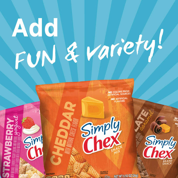 Simply Chex Snack Mix, Strawberry Creme, 1.03 oz (Pack of 8) with Bag Clip