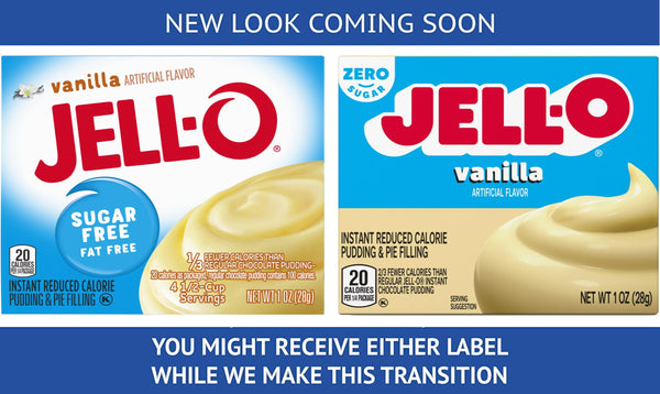 Jell-O Zero Sugar Vanilla Instant Pudding & Pie Filling Mix 1 oz Box (Pack of 3) with Mood Spoons