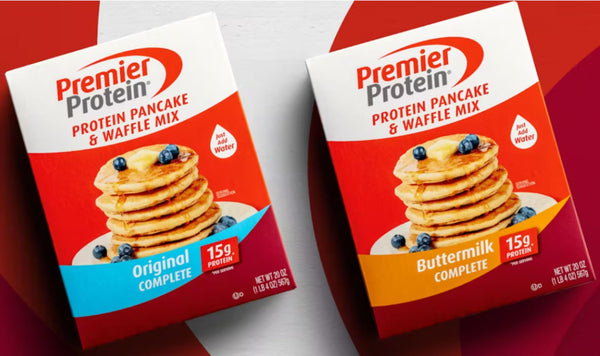 Premier Protein Pancake & Waffle Mix, Original Complete, 20 oz (Pack of 6) with By The Cup Spatula Knife