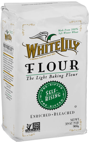 White Lily Self Rising, Enriched Bleached Flour, 2 lb Bag (Pack of 2) By The Cup Swivel Spoons