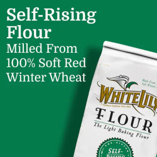 White Lily Self Rising, Enriched Bleached Flour, 2 lb Bag (Pack of 2) By The Cup Swivel Spoons