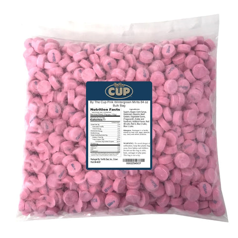 By The Cup Pink Wintergreen Mints, 5.25 Pound Bulk Bag