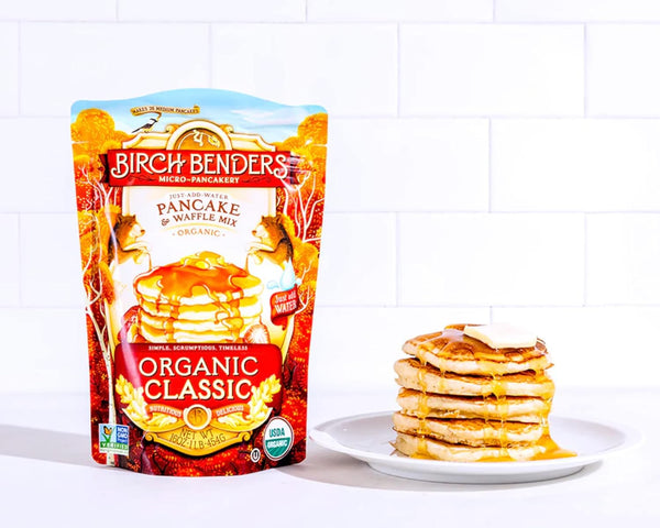 Birch Benders Organic Classic Pancake and Waffle Mix, 16 oz (Pack of 2) with By The Cup Swivel Spoons