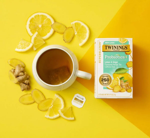 Twinings Belly Relax Sampler (Pack of 48) 4 Flavors, 12 of Each: Turmeric, Orange & Anise, Peppermint & Fennel, Lemon & Ginger, Pure Peppermint with By The Cup Honey Sticks