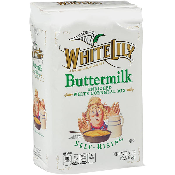 White Lily Buttermilk Corn Meal Self Rising 5 lb Bag (Pack of 2) By The Cup Swivel Spoons
