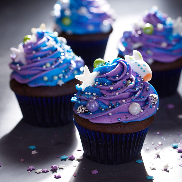 Pillsbury Birthday Bundle: Funfetti Cake Mix and Purple Vanilla Frosting with By The Cup Candles