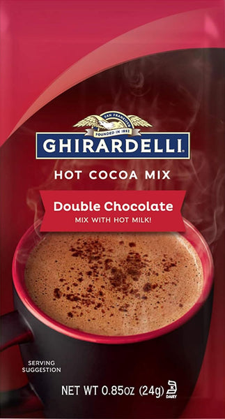 Ghirardelli Double Chocolate Hot Cocoa Mix, 3 Pound Box, (Approximately 43) 0.85 oz Packets with By The Cup Cocoa Scoop