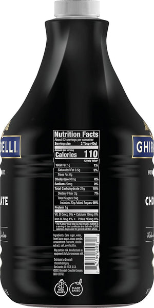 Ghirardelli Black Label Chocolate Sauce 87.3 Ounce with Ghirardelli Pump and Spoon