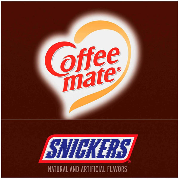 Nestle Coffee mate Liquid Coffee Creamer Singles, Snickers, 50 Ct Box with By The Cup Coffee Scoop