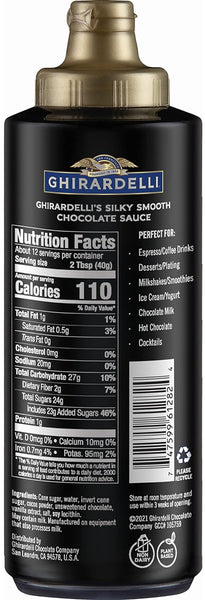 Ghirardelli Chocolate Sauce, 16 Ounce Squeeze Bottle (Pack of 3) with Ghirardelli Stamped Barista Spoon