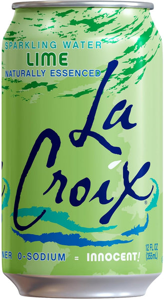LaCroix Lime Sparkling Water, 12 oz Can (Pack of 12) with By The Cup Coasters
