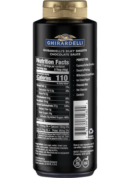 Ghirardelli - Sea Salt Caramel, Chocolate and Caramel Flavored Sauce 16 oz Bottles (Set of 3) with Ghirardelli Stamped Barista Spoon