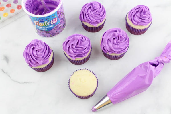 Pillsbury Birthday Bundle: Funfetti Cake Mix and Purple Vanilla Frosting with By The Cup Candles