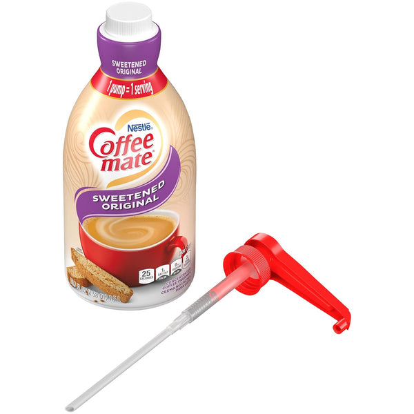 Coffee mate Sweetened Original Liquid Concentrate, 1.5 Liter Pump Bottle with By The Cup Coffee Scoop
