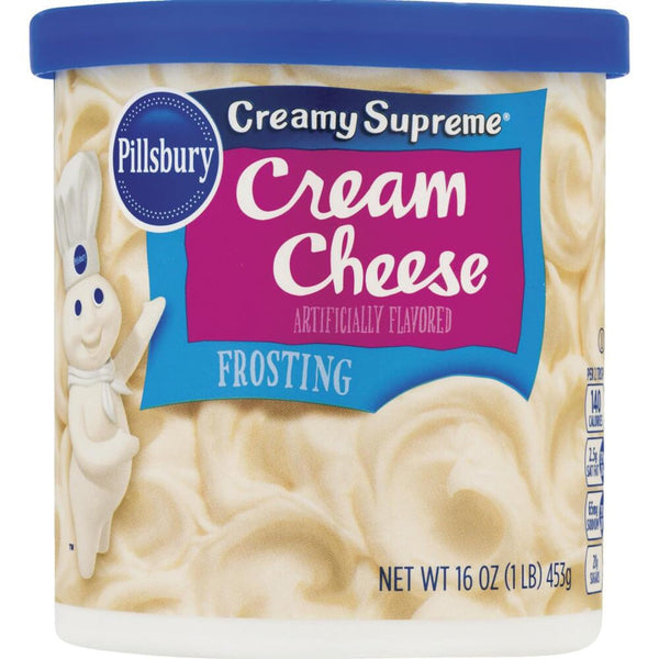 Pillsbury Creamy Supreme Cream Cheese Frosting, 16 oz Can with By The Cup Spatula Knife