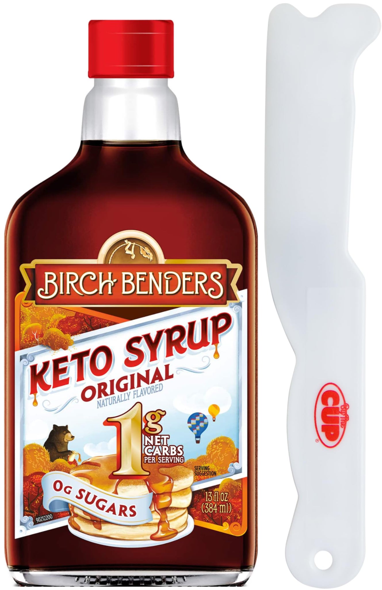 Birch Benders Original Keto Syrup, Gluten Free, Carb-Friendly, 13 fl oz (Pack of 1) with By The Cup Spatula Knife